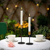 2 Pcs Metal Candle Holder Simple Modern Design Antique Black Candlestick Decoration for Home Wedding - Extra Image