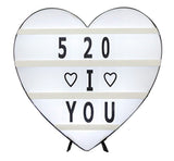 Cinema Light Box Black Heart Shaped LED Light Up Light Box with Coloured Alphabet Stickers