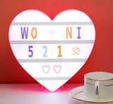 Cinema Light Box Black Heart Shaped LED Light Up Light Box with Coloured Alphabet Stickers - Extra Image