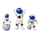 3 Piece Astronaut Figurines Cute Nordic Style PVC Spaceman Desk Decor for Cake Decoration Kids Room Bedroom Bookshelf