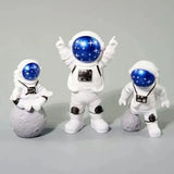 3 Piece Astronaut Figurines Cute Nordic Style PVC Spaceman Desk Decor for Cake Decoration Kids Room Bedroom Bookshelf - Extra Image