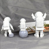 3 Piece Astronaut Figurines Cute Nordic Style PVC Spaceman Desk Decor for Cake Decoration Kids Room Bedroom Bookshelf - Extra Image