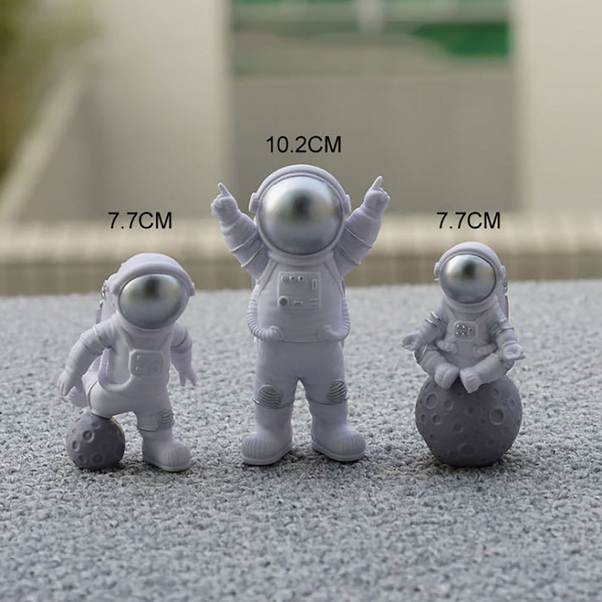 3 Piece Astronaut Figurines Cute Nordic Style PVC Spaceman Desk Decor for Cake Decoration Kids Room Bedroom Bookshelf