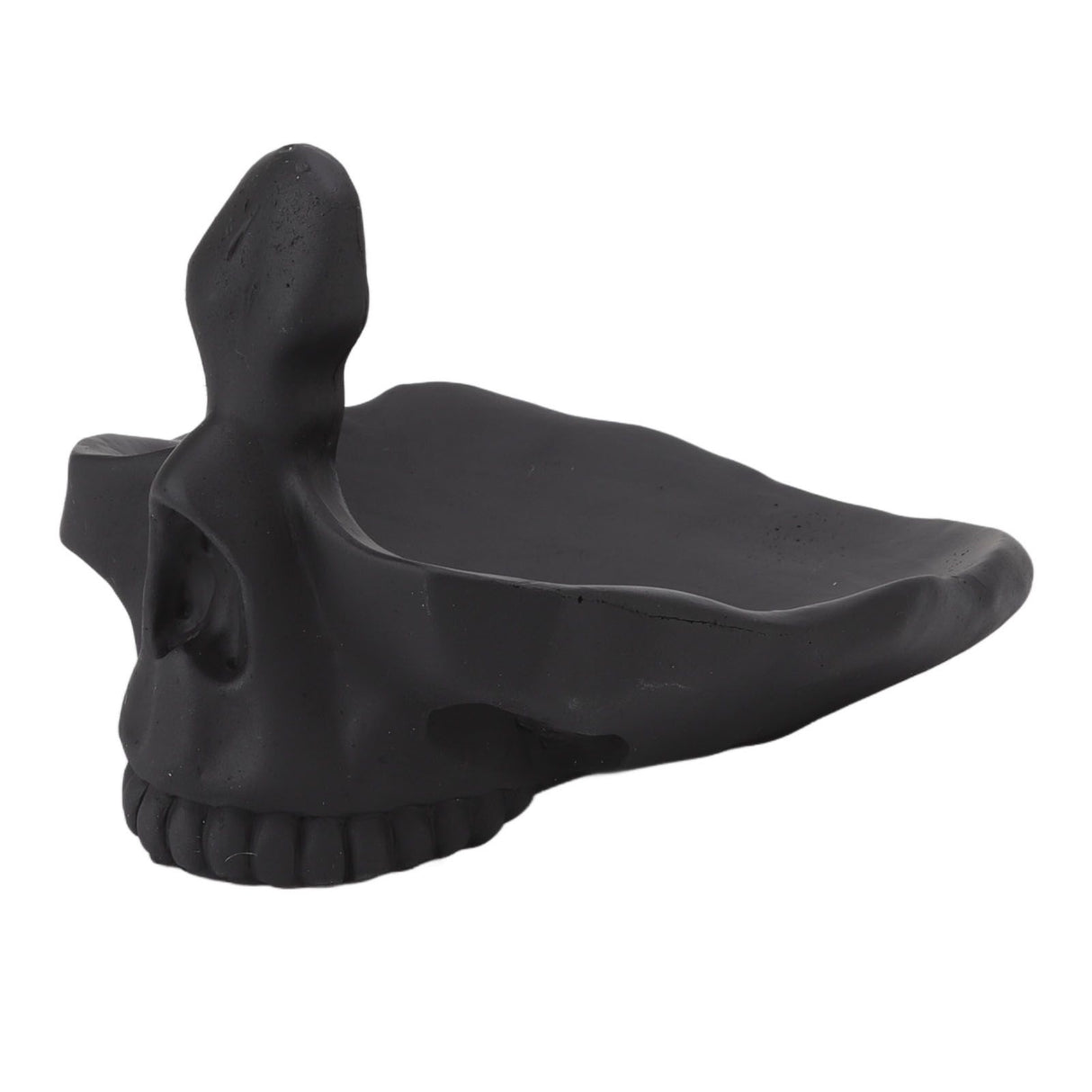 Skull Glasses Stand Lifelike Scratch Resistant Practical Statue Eyeglasses Holder with Storage Tray for Home Black