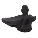 Skull Glasses Stand Lifelike Scratch Resistant Practical Statue Eyeglasses Holder with Storage Tray for Home Black