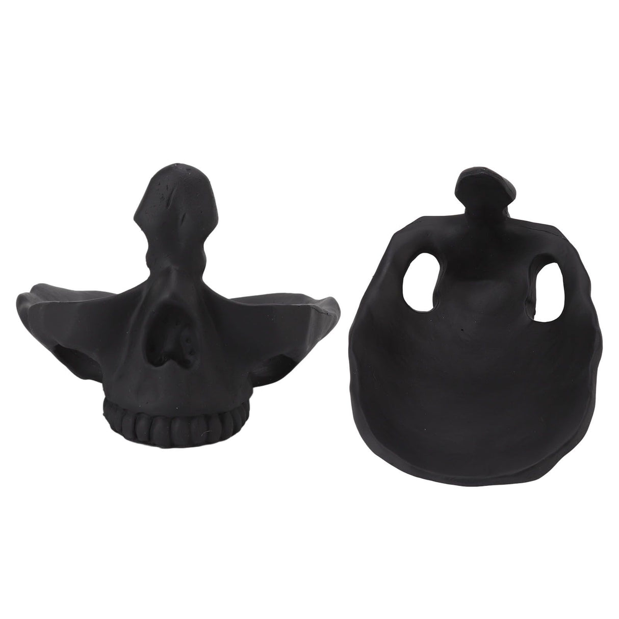 Skull Glasses Stand Lifelike Scratch Resistant Practical Statue Eyeglasses Holder with Storage Tray for Home Black