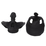 Skull Glasses Stand Lifelike Scratch Resistant Practical Statue Eyeglasses Holder with Storage Tray for Home Black