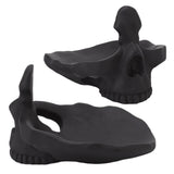 Skull Glasses Stand Lifelike Scratch Resistant Practical Statue Eyeglasses Holder with Storage Tray for Home Black