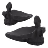 Skull Glasses Stand Lifelike Scratch Resistant Practical Statue Eyeglasses Holder with Storage Tray for Home Black - Extra Image