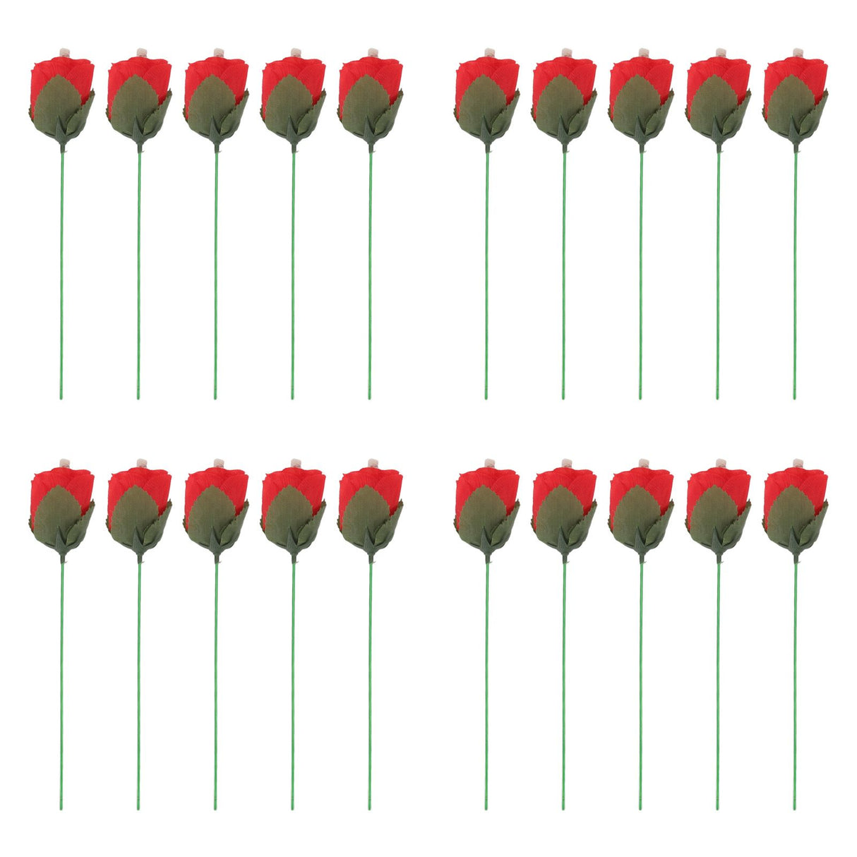20 Pcs Flame Appearing Rose Exquisite Flower Rose Tricks Toys Professional Magician Props for Parties Performances