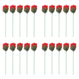 20 Pcs Flame Appearing Rose Exquisite Flower Rose Tricks Toys Professional Magician Props for Parties Performances