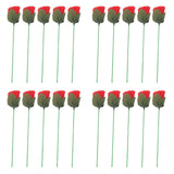 20 Pcs Flame Appearing Rose Exquisite Flower Rose Tricks Toys Professional Magician Props for Parties Performances