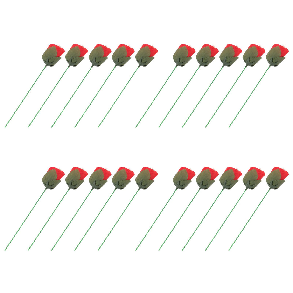 20 Pcs Flame Appearing Rose Exquisite Flower Rose Tricks Toys Professional Magician Props for Parties Performances