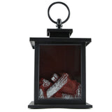 LED Flame Lantern Light Fashionable Retro Lantern Hanging Lamp for Christmas Decoration Square Flame Lamp, M