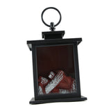 LED Flame Lantern Light Fashionable Retro Lantern Hanging Lamp for Christmas Decoration Square Flame Lamp, M
