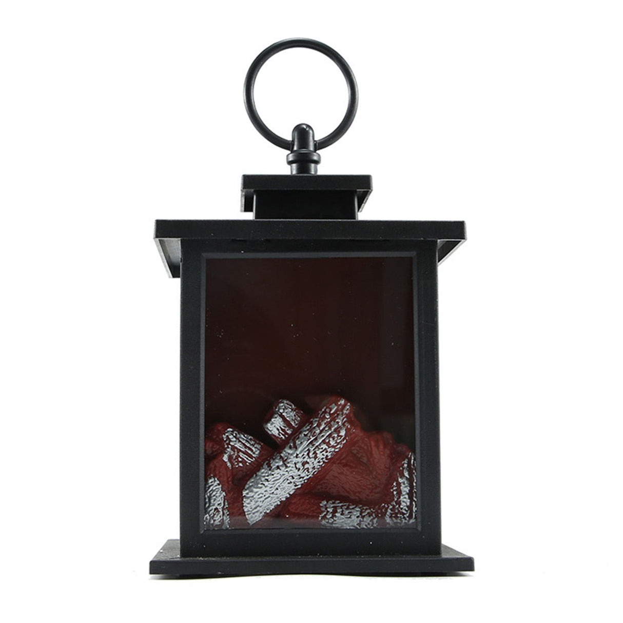 LED Flame Lantern Light Fashionable Retro Lantern Hanging Lamp for Christmas Decoration Square Flame Lamp, M