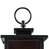 LED Flame Lantern Light Fashionable Retro Lantern Hanging Lamp for Christmas Decoration Square Flame Lamp, M - Extra Image