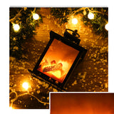 LED Flame Lantern Light Fashionable Retro Lantern Hanging Lamp for Christmas Decoration Square Flame Lamp, M