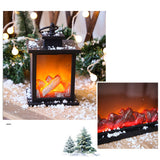 LED Flame Lantern Light Fashionable Retro Lantern Hanging Lamp for Christmas Decoration Square Flame Lamp, M - Extra Image