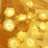 LED Rose Flower String Light Simulated Rose Flower Fairy String Lights for Wedding Home Party Decoration 20 Lamps 9.8ft - Extra Image