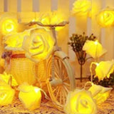 LED Rose Flower String Light Simulated Rose Flower Fairy String Lights for Wedding Home Party Decoration 20 Lamps 9.8ft - Extra Image