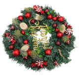 Artificial Christmas Wreath for Front Door Pine Needle Red Candy Christmas Garland Decorations for Home Mall Shopwindow - 45-Degree Angle
