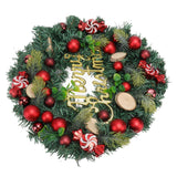 Artificial Christmas Wreath for Front Door Pine Needle Red Candy Christmas Garland Decorations for Home Mall Shopwindow - Rear View