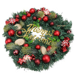 Artificial Christmas Wreath for Front Door Pine Needle Red Candy Christmas Garland Decorations for Home Mall Shopwindow