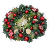 Artificial Christmas Wreath for Front Door Pine Needle Red Candy Christmas Garland Decorations for Home Mall Shopwindow