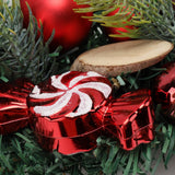 Artificial Christmas Wreath for Front Door Pine Needle Red Candy Christmas Garland Decorations for Home Mall Shopwindow - Extra Image