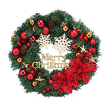 Christmas Wreath Snow Pine Cone Xmas Ball Wreath for Indoor Outdoor Holiday Decorations