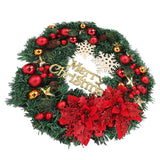 Christmas Wreath Snow Pine Cone Xmas Ball Wreath for Indoor Outdoor Holiday Decorations