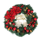 Christmas Wreath Snow Pine Cone Xmas Ball Wreath for Indoor Outdoor Holiday Decorations - Top-Down View