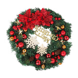 Christmas Wreath Snow Pine Cone Xmas Ball Wreath for Indoor Outdoor Holiday Decorations - 45-Degree Angle