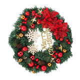 Christmas Wreath Snow Pine Cone Xmas Ball Wreath for Indoor Outdoor Holiday Decorations