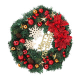 Christmas Wreath Snow Pine Cone Xmas Ball Wreath for Indoor Outdoor Holiday Decorations