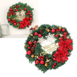 Christmas Wreath Snow Pine Cone Xmas Ball Wreath for Indoor Outdoor Holiday Decorations - Extra Image