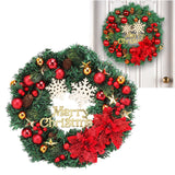 Christmas Wreath Snow Pine Cone Xmas Ball Wreath for Indoor Outdoor Holiday Decorations - Extra Image