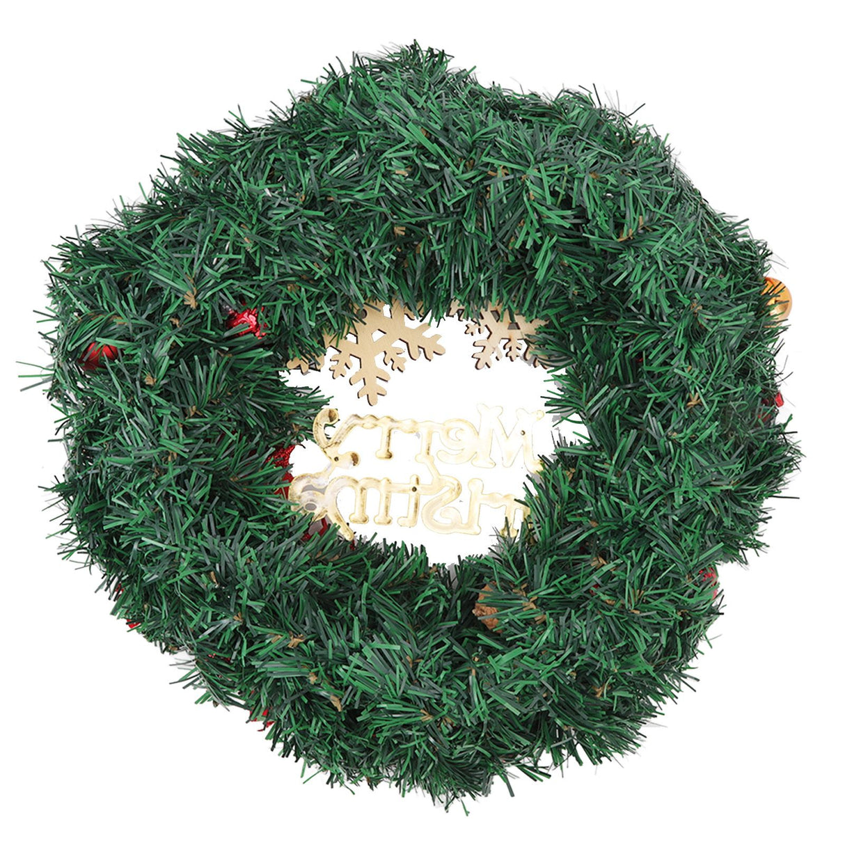 Christmas Wreath Snow Pine Cone Xmas Ball Wreath for Indoor Outdoor Holiday Decorations