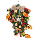 Christmas Wreath Handcrafted Exquisite Reusable Christmas Wreath Pendant Christmas Door Wreath for Fireplace Window - Side View