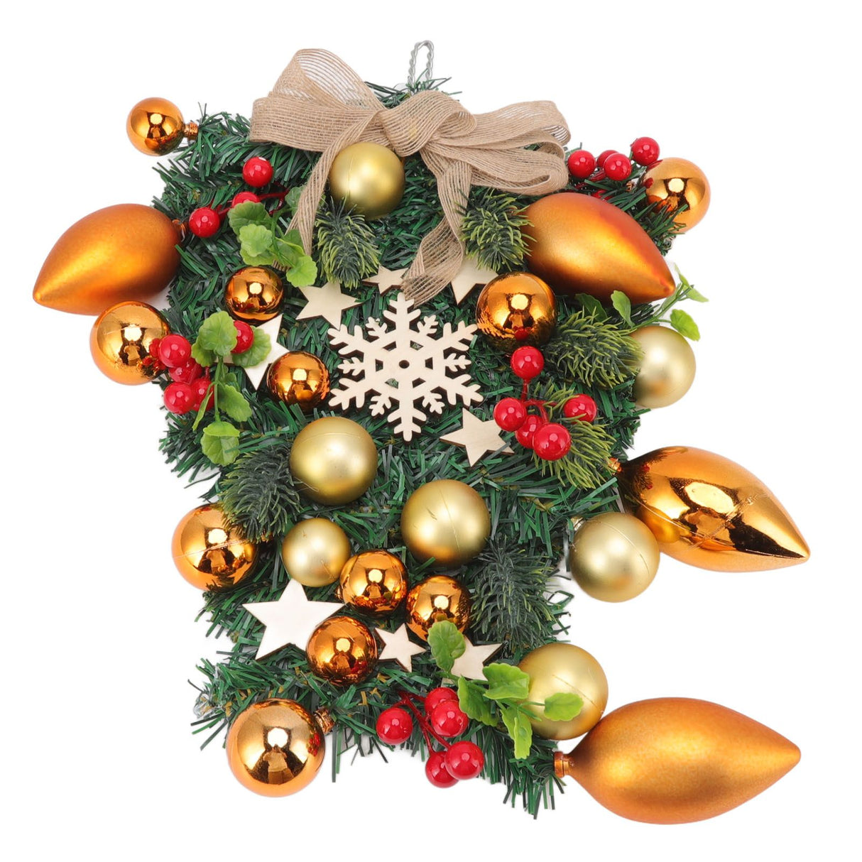 Christmas Wreath Handcrafted Exquisite Reusable Christmas Wreath Pendant Christmas Door Wreath for Fireplace Window