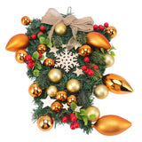 Christmas Wreath Handcrafted Exquisite Reusable Christmas Wreath Pendant Christmas Door Wreath for Fireplace Window - 45-Degree Angle
