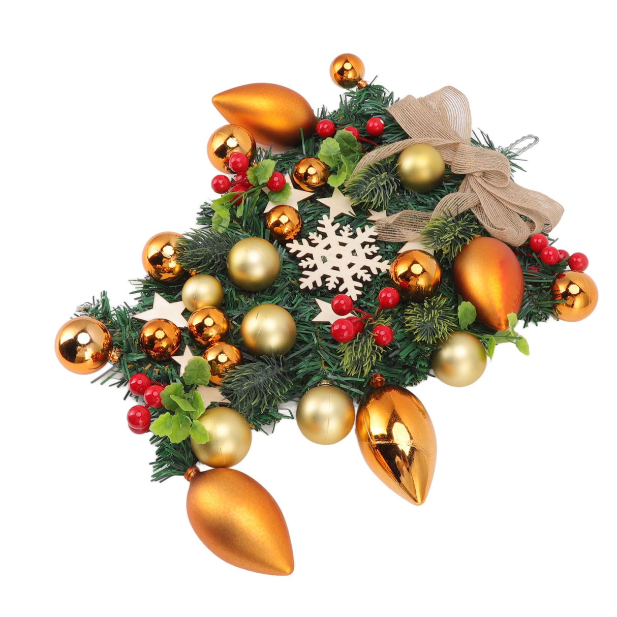 Christmas Wreath Handcrafted Exquisite Reusable Christmas Wreath Pendant Christmas Door Wreath for Fireplace Window
