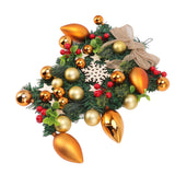 Christmas Wreath Handcrafted Exquisite Reusable Christmas Wreath Pendant Christmas Door Wreath for Fireplace Window - Rear View