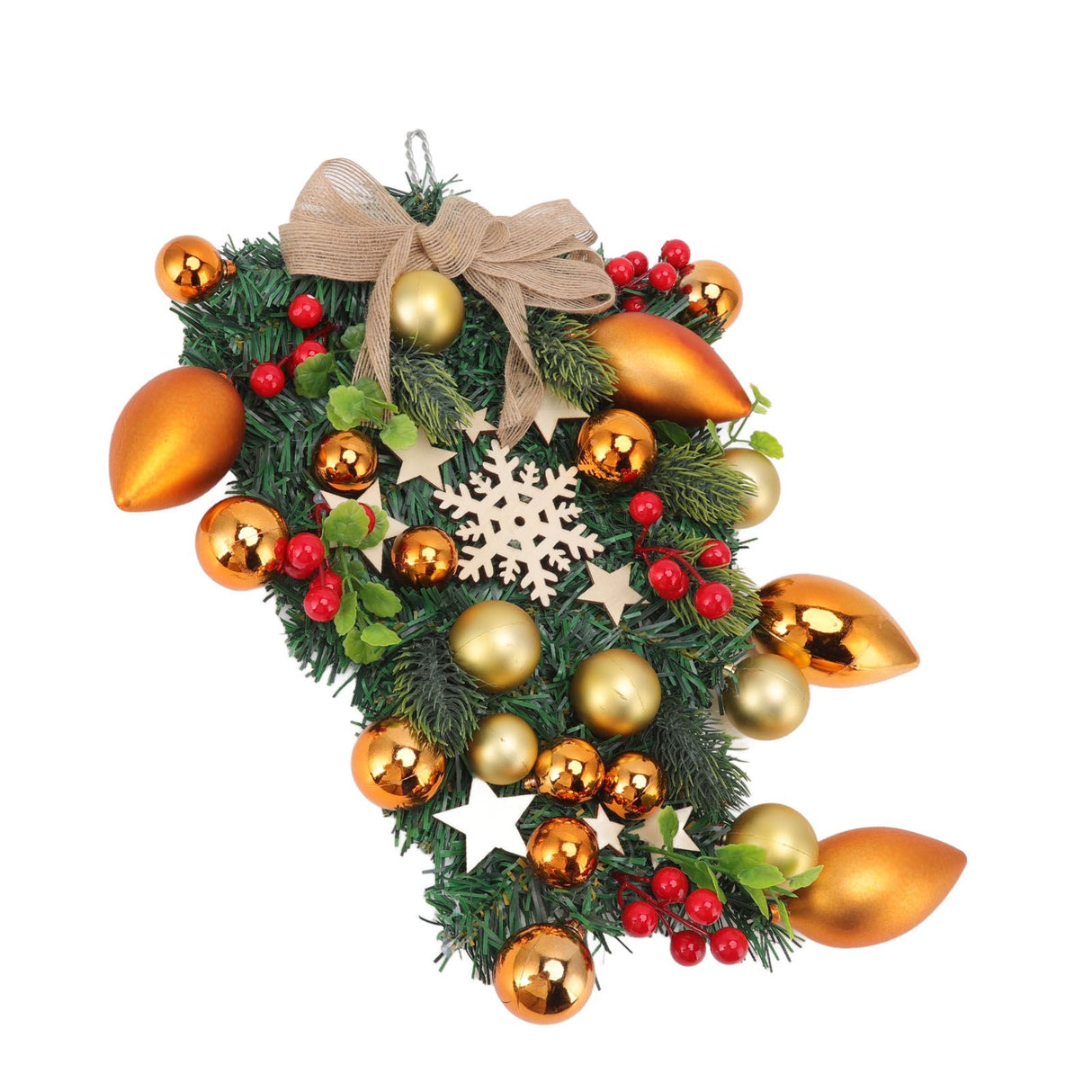 Christmas Wreath Handcrafted Exquisite Reusable Christmas Wreath Pendant Christmas Door Wreath for Fireplace Window