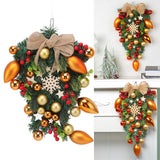 Christmas Wreath Handcrafted Exquisite Reusable Christmas Wreath Pendant Christmas Door Wreath for Fireplace Window