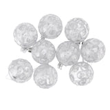 9Pcs Christmas Ball Ornaments Exquisite Plastic Shatterproof Hanging Christmas Tree Ornaments for Home Silver