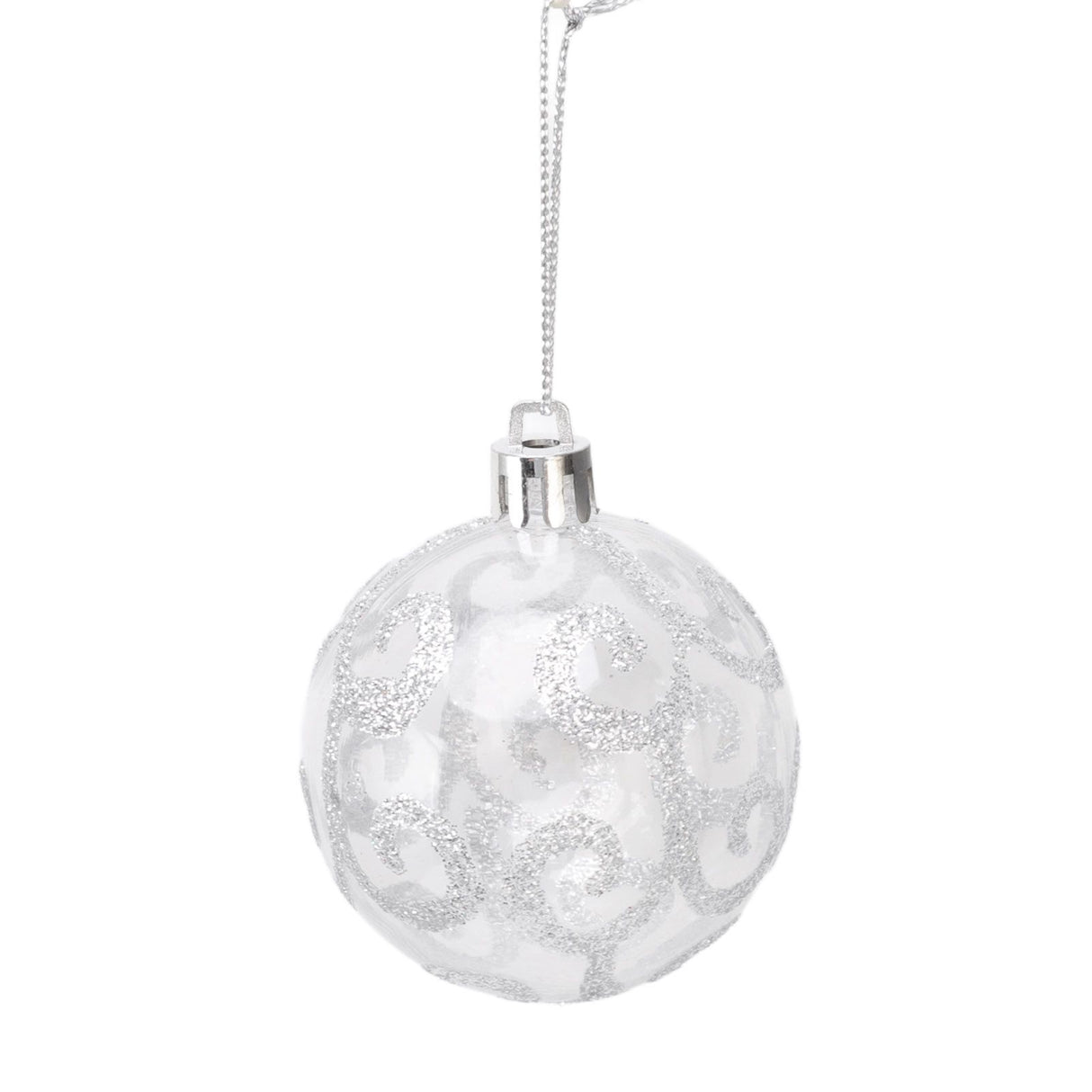 9Pcs Christmas Ball Ornaments Exquisite Plastic Shatterproof Hanging Christmas Tree Ornaments for Home Silver
