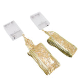 2 Pcs Christmas Ribbon String Lights Fairy Lights Christmas Tree Lights for Decorations Golden Warm Light 5cm 3.8cm - Rear View