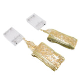 2 Pcs Christmas Ribbon String Lights Fairy Lights Christmas Tree Lights for Decorations Golden Warm Light 5cm 3.8cm
